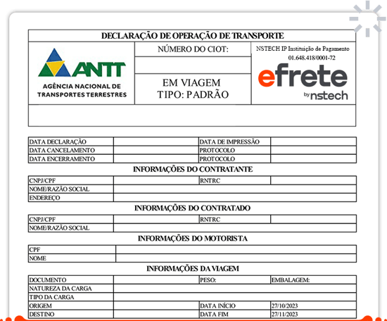 Emissão de CIOT